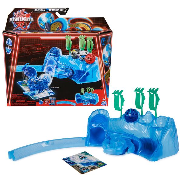 Bakugan Training Set with Octogan, Aquatic Clan Themed, Customizable Action Figure, Trading Cards, and Playset, Kids Toys for Boys and Girls 6 and up