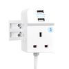 Masterplug Three Socket Compact Extension Lead with Two USB Charging Ports, 2 Metre Cable, White