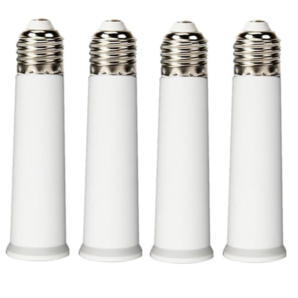 E26 Socket Extender, Standard Medium Base, 4.72 inch Extension white.