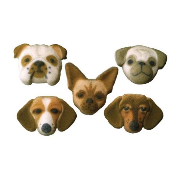 Item#37925 - Small Dog Molded Sugar Cake/Cupcake Decorations - 12 ct