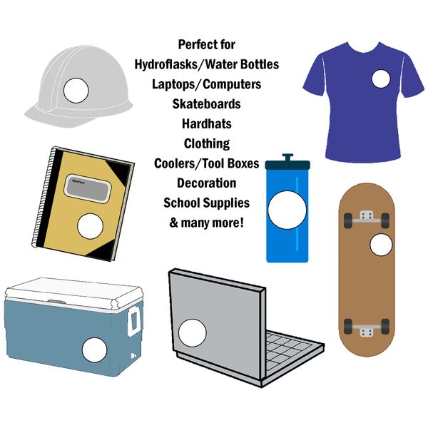 Pivot - 100 Pack Circle Stickers 3 Inch - Roller Derby Skate Skater