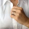 Silverly 925 Sterling Silver Mother of Pearl White Shell Linked Half Eternity Stackable Ring