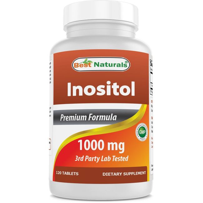 Best Naturals Inositol 1000 mg 120 Tablets - Also Called Vitamin B8