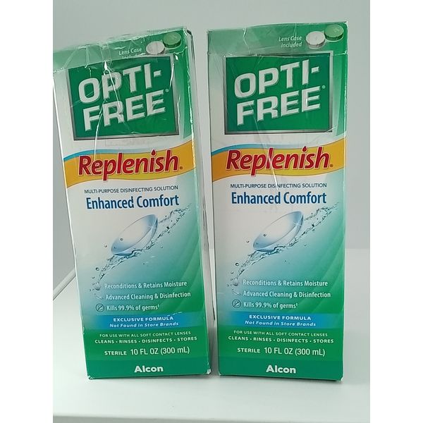 2- OPTI-FREE Replenish Disinfecting Contact Lens Solution