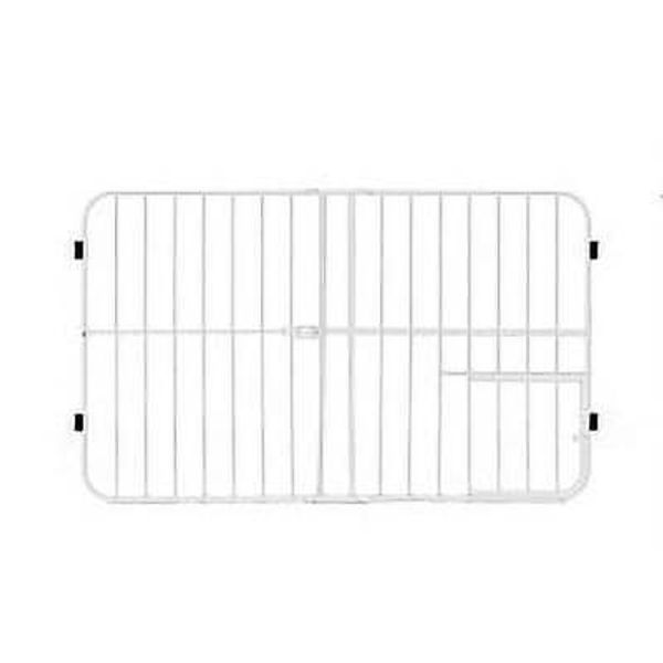 Tuffy Metal Expandable Pet Gate,Includes Small Pet Door,24" H x 42" L Inch,White