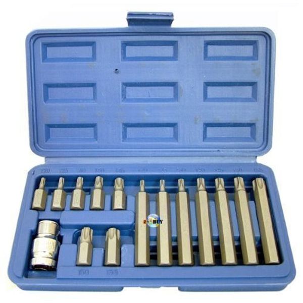 Toolzone 15Pc 1/2" Dr Torx Bits With Socket In Case