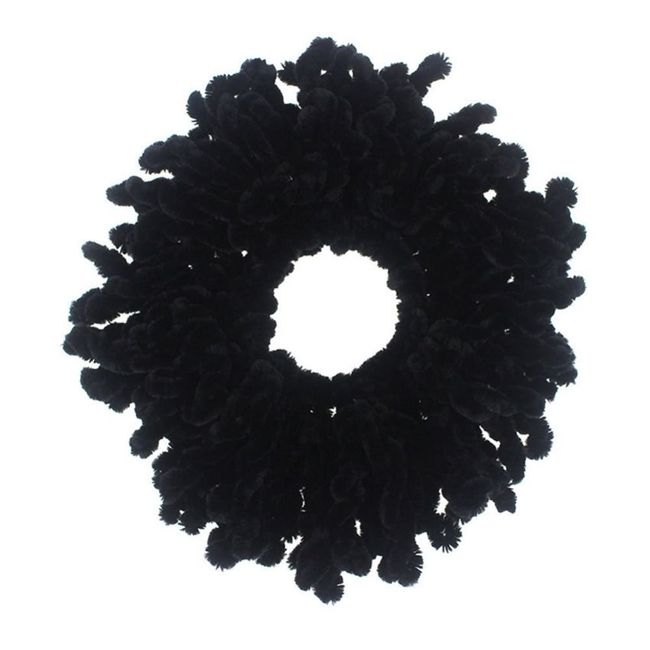 Volumising Scrunchie Velvet Big Hair Tie Bun Clip Hijab Scarf Volumizer Khaleeji (Black)