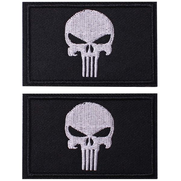 2 Pieces Patches Dead Skull Tactical Patch - Black