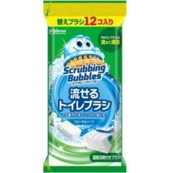 Scrubbing Bubble Flushable Toilet Brush Floral Soap Refill 12pcs