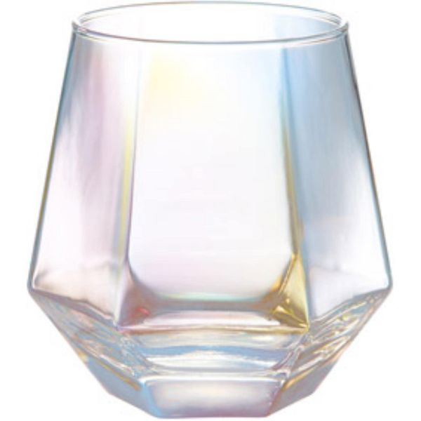 Marutatsu 35261 Cup, Stylish, Glass, 10.1 fl oz (300 ml), 6 Sides, Shining Aurora Glass, 10.1 fl oz (300 ml), Gift Boxed