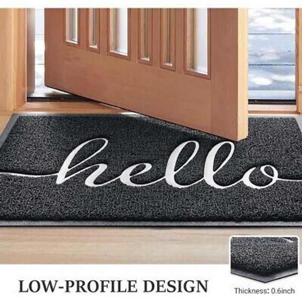 BeneathYourFeet Outdoor Hello Door mat 30"x17.5” Non Slip Entryway Rug Patio