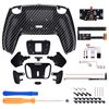 eXtremeRate Graphite Carbon Fiber Programable RISE4 Remap Kit for PS5 Controller BDM-010 BDM-020 Models, Upgrade Board & Redesigned Back Shell & 4 Back Buttons for PS5 Controller