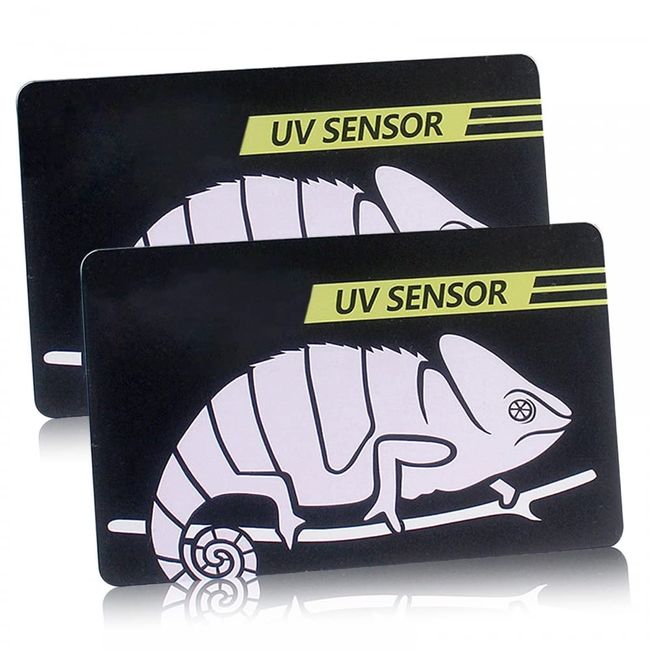 DONGKER UV-Testkarte, 2/4 STÜCKE Reptilien Schnelltest-UVB-Sensor, Einfach zu transportieren, 500 Mal wiederverwendbar für Reptilien-UV-Tests