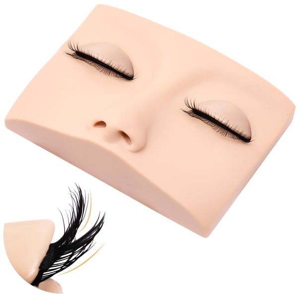 Embagol Double Layer Lash Mannequin Head with 2 Layers Replaced Eyelids Makeup for Training Head Removable Realistic Eyelids Eyelash Replaced Eyelids Soft-Touch Rubbe (1 Pairs Replaced Eyelids)