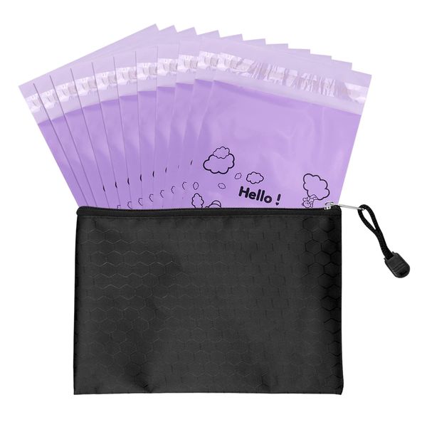 Sanitary Disposal Bags Pack of 100,Sanitary Pad Disposal Bags 7x12inches Purple Opaque Feminine Hygiene Disposal Bags with Storage Bag Sanitary Trash Bags for Tampons,Sanitary Liners