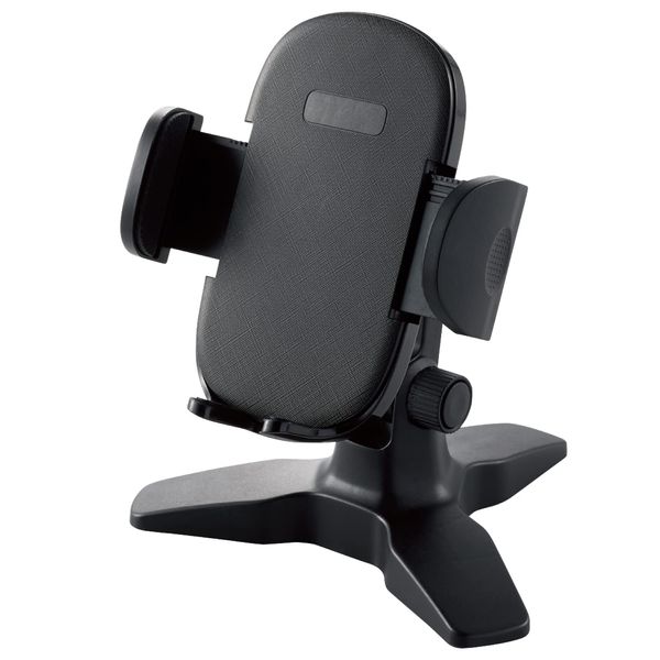 Elecom P-DSCHOTBK Smartphone Stand, One-Touch Holder, Short Type, Black