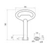 Stainless Steel Enclosure Key, Double-Bit Key, SUS304