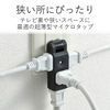 Elecom AVT-M01-24BK Compact Power Strip Ultra Thin Design, 4 Outlets, Black