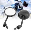 uxcell Pair Black Adjustable 10mm Thread Diameter Motorcycle Rear View Mirror Round