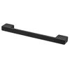 Decoranddecor Dimora Pull Handle D Shape Rectangular Profile Zinc (96mm or 128mm, Matt Black, 1 Pack)