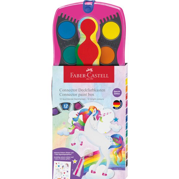 Faber-Castell Connector Paint Box 12 colours - Unicorn Design