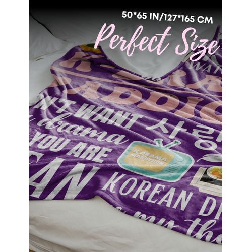 Huglanket Korean Drama Gifts Kdrama Merch Blanket for Women, Flannel Throws for K Drama Lovers, Violet, 50"x 65"