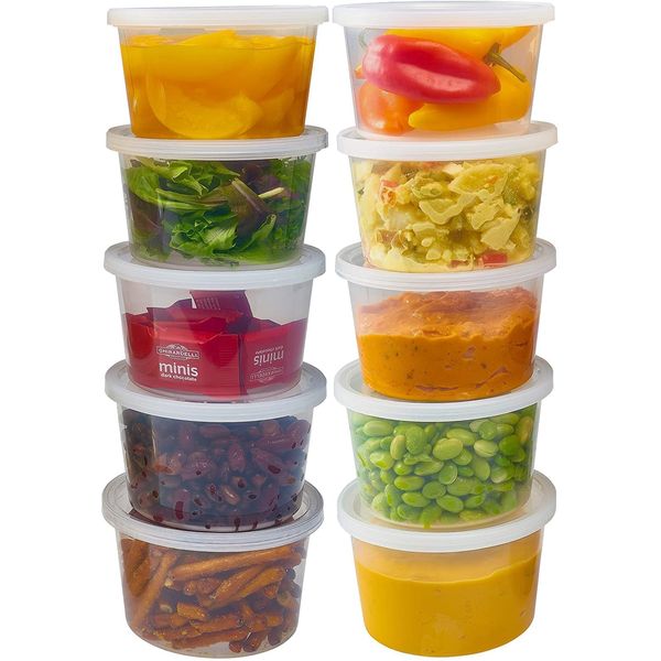 AVLASH® [25 Pack 450ml - 16oz Round Stackable Plastic Food Container Set With Lids - Reusable, Leakproof, Dishwasher & Microwave Safe, BPA Free Meal Prep Containers