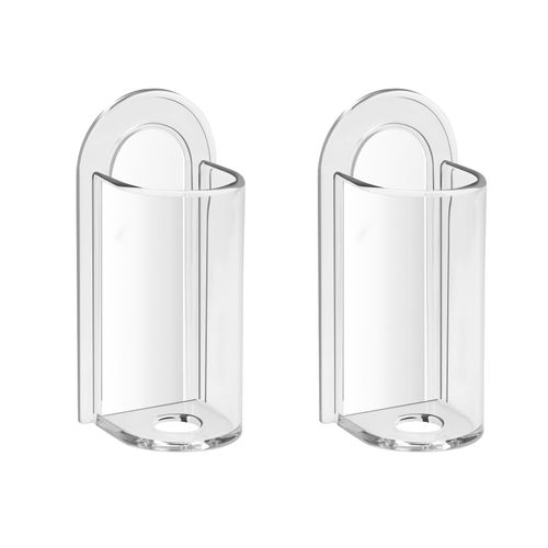 2 PCS Small Electric Toothbrush Holder for Bathroom, Self Adhesive Wall Mounted Toothbrush Holders, YITOBA Space-Saving Tooth Brush Organizer for Toothpaste, Facial Cleanser (Clear)
