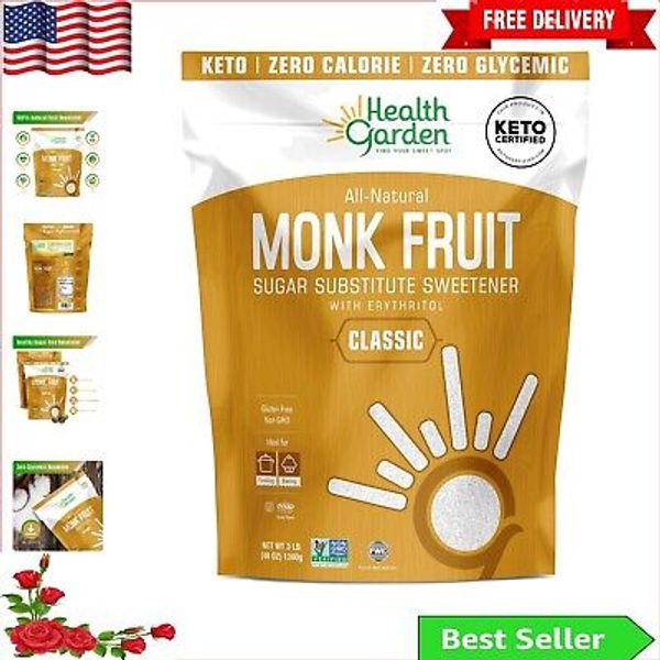 Antioxidant-Rich Monk Fruit Sweetener - Nutrient-Packed Sugar Substitute 3 lbs