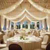 Ivory Ceiling Drapes with Lights String for Weddings, 6 Panels 5ftx10ft Sheer...