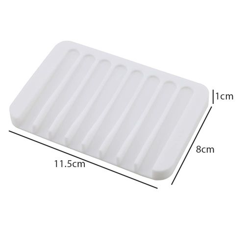 XHNFCU 2 Pcs Soap Dish Silicone Soap Drainer Dish Keep Soap Bars Dry Anti-Slip Soap Holder for Bathroom, Shower, Kitchen, Soap, Sponge (White)