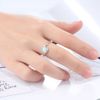 JUDE 92 Sterling Silver Hammered Created Opal Wave Solitaire Wedding Engagement Ring (U)