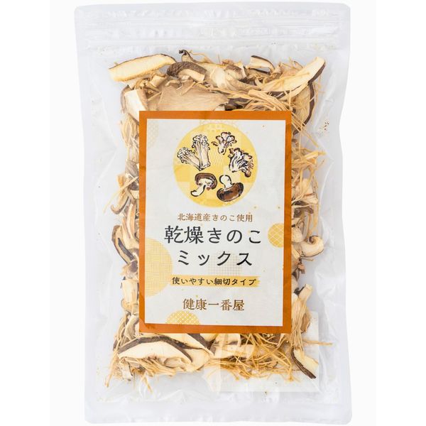 Health Ichibanya Mixed Dried Mushrooms, Made in Japan, First Grade Hokkaido, Enoki, Shiitake Mushrooms, Dried Vegetables (1.4 oz (40 g), 1 Bag)