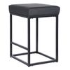 Set of 2 for Kitchen Counter Backless Modern Square Barstools Height 24" Black