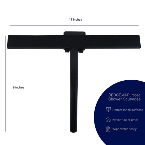 DEDGE Shower Squeegee Window Glass Wiper Scraper Cleaner with Silicone Blade for Bathroom/Kitchen/Car Glass/Mirror/Door 11-Inch (with Hook)