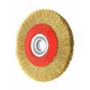 8" INCH ROUND BRASS COATED WIRE BRUSH WHEEL FOR BENCH GRINDER