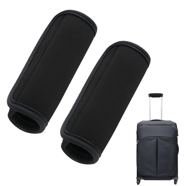 Handle Cover, Handle, Cover, Handle, Soft Grip, Suitcase, Bag, Stroller, Training Equipment, Protection, Cushion, Set of 2 (Black) Anti-Slip, Clean