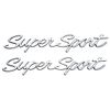 2Pcs Script Super Sport Emblems 3D Front Side Badge Nameplate Letter Compatible with Chevy Impala SS 1965 1966 (Chrome)