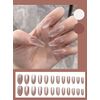 Set of 24 Nail Tips with Double-Sided Adhesive Tape for Cat Eye Stone Nail Crystal Glitter Coming-of-Age Ceremony Nails