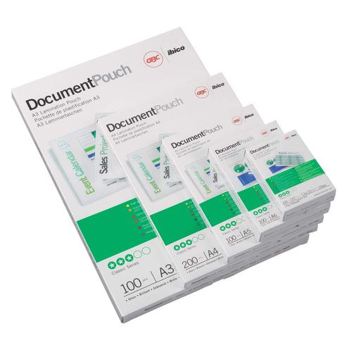 GBC 54x86mm 2x125 Micron Gloss Card Laminating Pouches, Pack of 100, 3740300