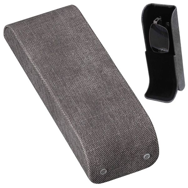 Megan 12083 Vertical Glasses Case, Gray, Lightweight, Compact, Aluminum, Hard