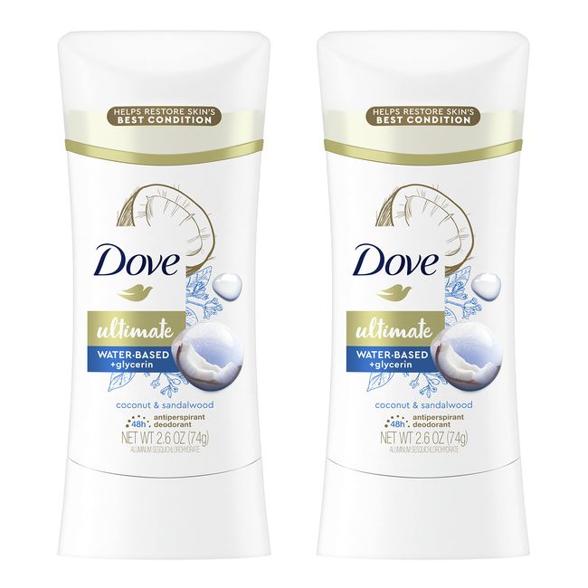 Dove Ultimate Antiperspirant Deodorant Stick Coconut and Sandalwood 2.6 oz 2 Count