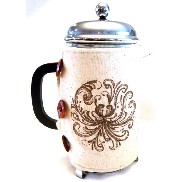 Integrity Designs Scandinavian Rosemaling Embroidered French Press Cozy