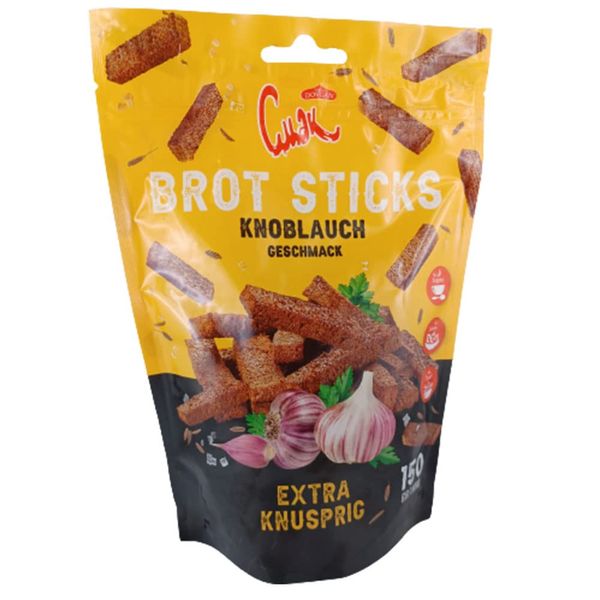 Dovgan Brot Sticks mit Knoblauchgeschmack 4er Pack (4 x 150g) Smak Brotsticks Croutons