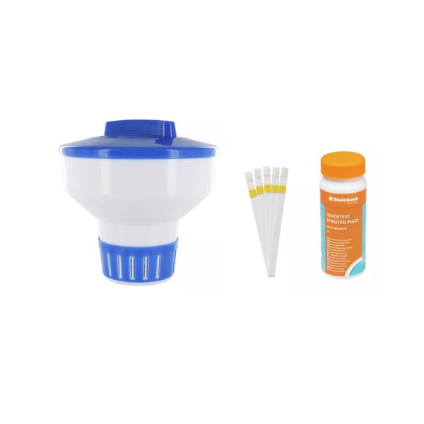 Steinbach Test strip kit including dosing float Maxi, 18 cm diameter, pool water clean and crystal clear
