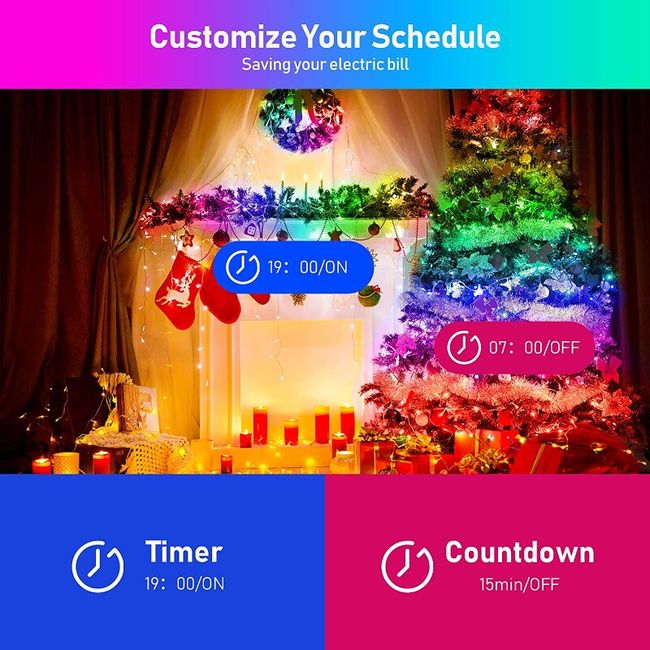 5M 10M Fairy Light Smart Christmas LED Garland Remote Bluetooth APP Control  DIY Color Indoor Outdoor Music Sync USB String Light