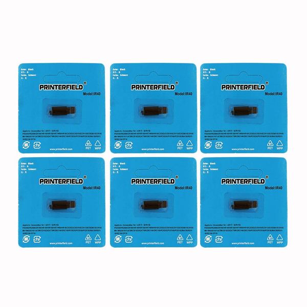 Printerfield 6 Pack Compatible Calculator Printer Ribbon Ink Roller IR40 IR-40 for XE-A101, XE-A102, XE-A106, XE-A110 and XE-A120 Cash Register Ink Roller - Black