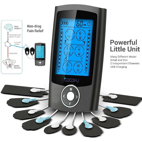 24 Modes Tens Unit Muscle Stimulator Machine Pulse Massager Therapy Pain Relief