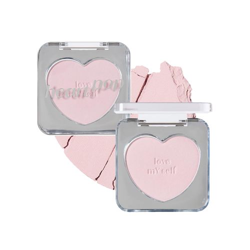 ETUDE Heart Pop Blush, Frosty Pink Cheek Color, Natural Glow & Glossy Finish, Lightweight Formula, Compact 0.2 oz – Frosty Petal
