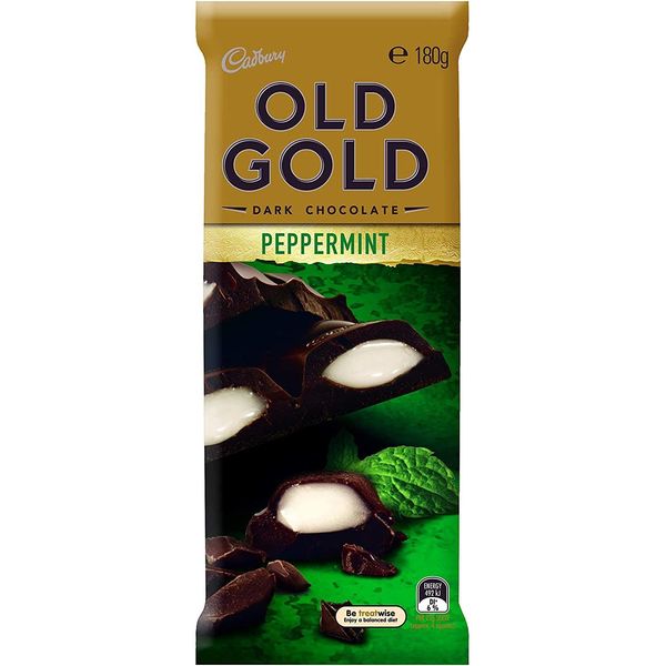 Cadbury Old Gold Peppermint 180g, The Original Taste of Old Gold Dark Chocolate with a Smooth Peppermint Flavoured Centre